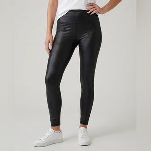 SPANX Faux Leather Leggings Black High Waisted Small